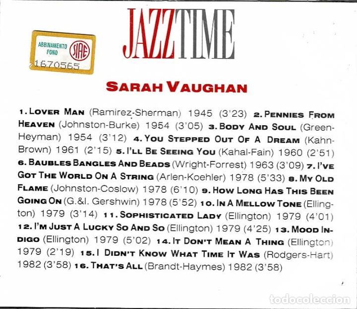CDs de m&uacute;sica: Sarah Vaughan. Jazz Time. CD - Foto 2