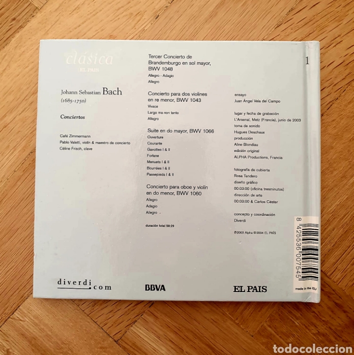 CDs de m&uacute;sica: Libro CD Bach - Conciertos - NUEVO - Foto 2