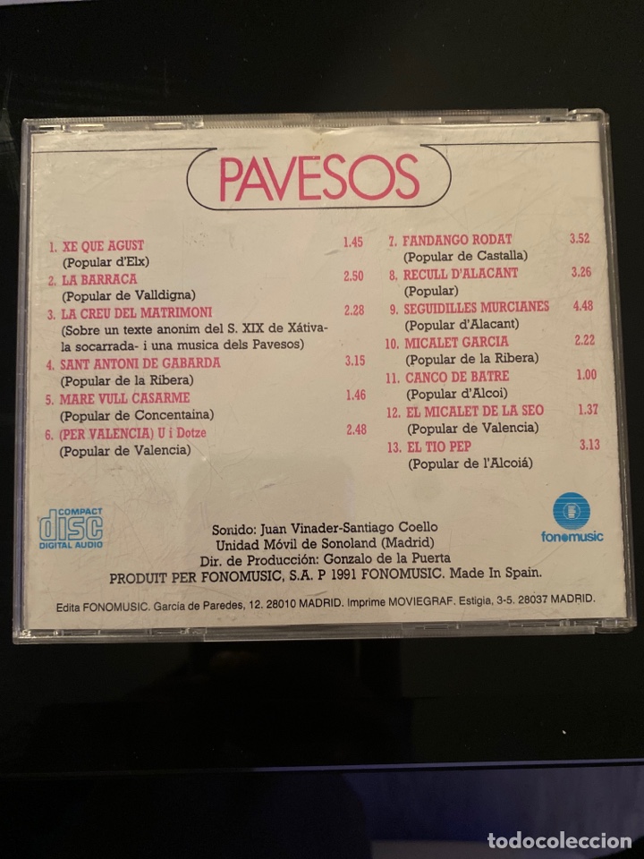 CDs de m&uacute;sica: CD PAVESOS, A LA NOSTRA GENT. - Foto 2