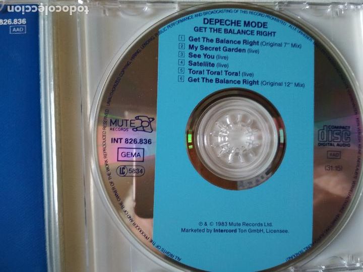 CDs de m&uacute;sica: depeche mode. get balance right - Foto 2