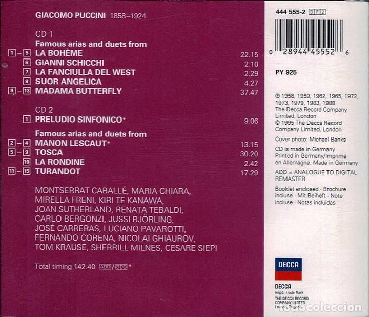 CDs de m&uacute;sica: Puccini - The Essential Puccini. 2 x CD - Foto 2