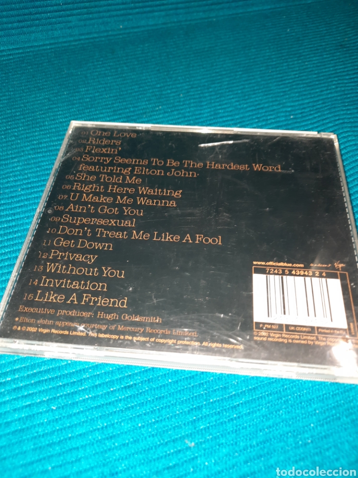 CDs de m&uacute;sica: CD BLUE ONE LOVE , 2002 - Foto 2