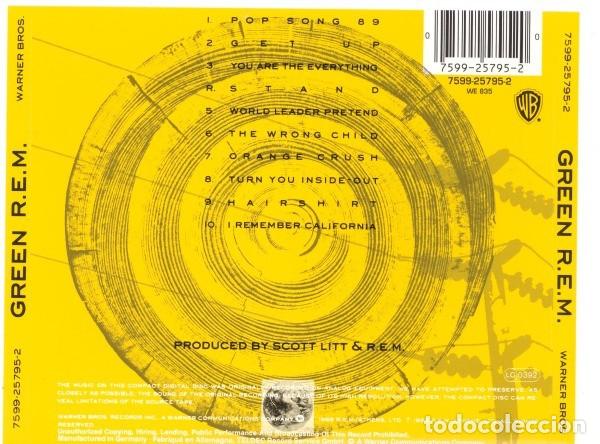 CDs de m&uacute;sica: R.E.M. &ndash; Green - CD NUEVO PRECINTADO - Foto 2