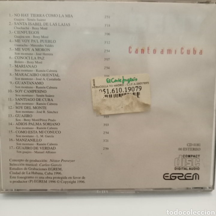 CDs de m&uacute;sica: CD BENNY MORE, CANTO A MI CUBA - Foto 2