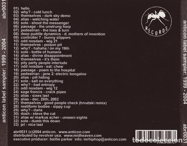CDs de m&uacute;sica: Anticon Label sampler 1999-2004 - Foto 2