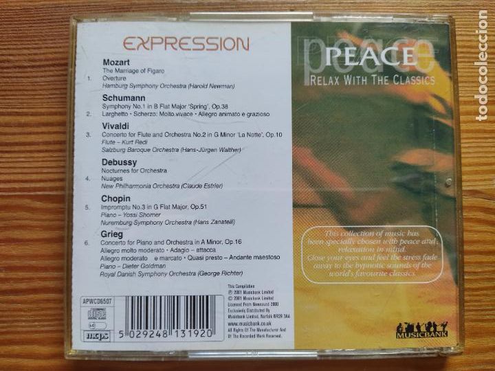 CDs de m&uacute;sica: CD PEACE - EXPRESSION - RELAX WITH THE CLASSICS (S4) - Foto 2