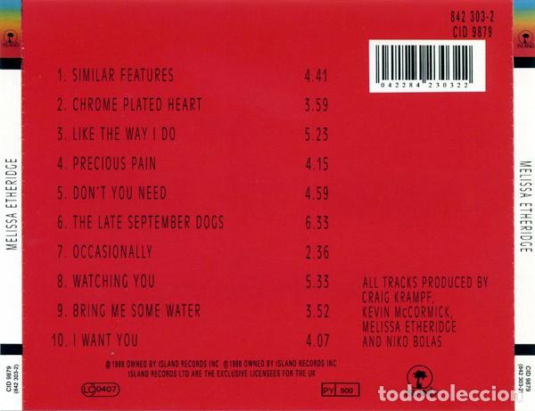 CDs de m&uacute;sica: Melissa Etheridge &ndash; Melissa Etheridge -CD, Album, Reissue -NUEVO PRECINTADO - Foto 2