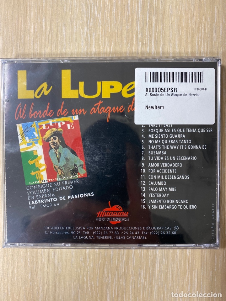 CDs de m&uacute;sica: CD- La Lupe - Al Borde De Un Ataque De Nervios - Foto 2