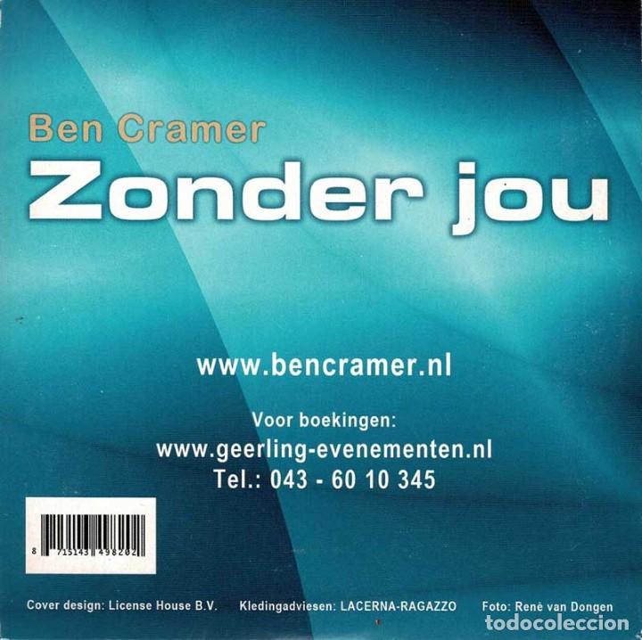 CDs de m&uacute;sica: Ben Cramer - Zonder Jou. CD Single - Foto 2