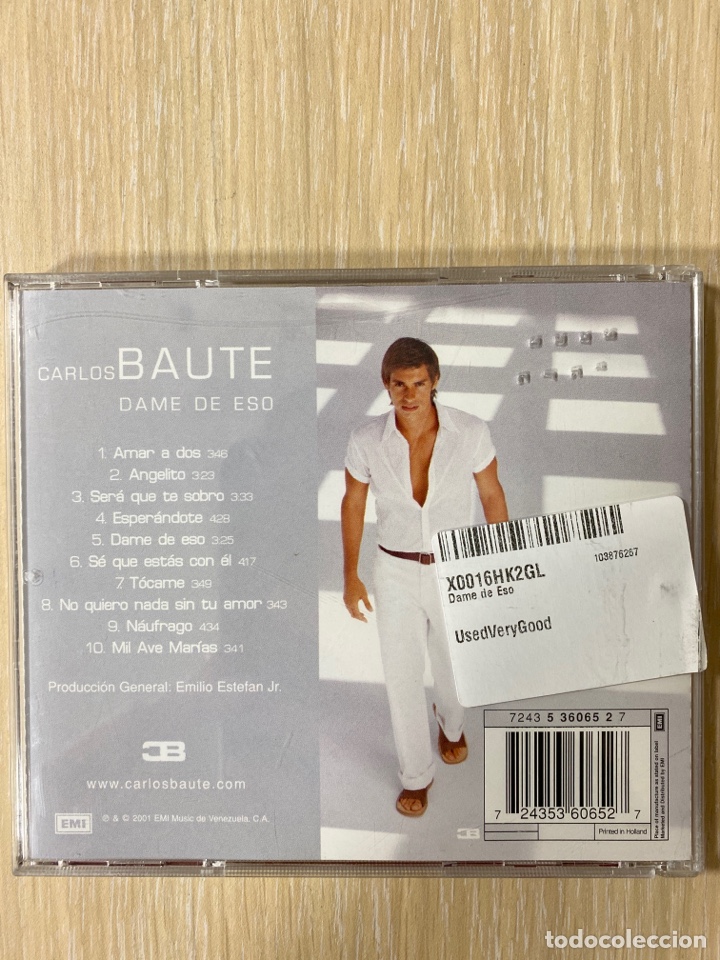CDs de m&uacute;sica: CD - CARLOS BAUTE - DAME DE ESO - Foto 2