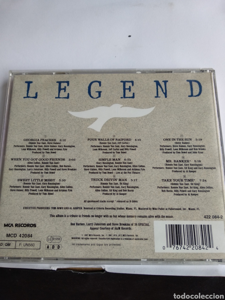 CDs de m&uacute;sica: *LYNYRD SKYNYRD, LEGEND, US, MCA, 1987 - Foto 2