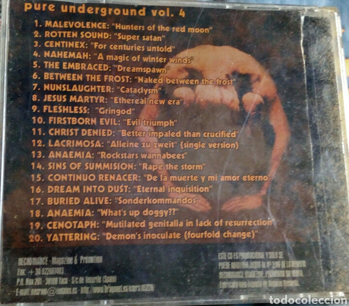 CDs de m&uacute;sica: NECROMANCE COMPILATION PURE UNDERGROUND VOL. 4 - Foto 2