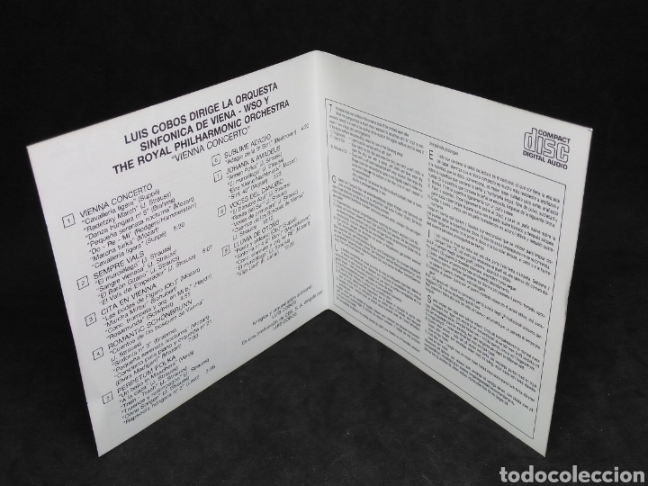 CDs de m&uacute;sica: LUIS COBOS - VIENA CONCERTO - CD - 1988 - DISCO COMPROBADO - Foto 5
