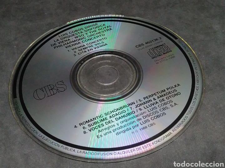 CDs de m&uacute;sica: LUIS COBOS - VIENA CONCERTO - CD - 1988 - DISCO COMPROBADO - Foto 6