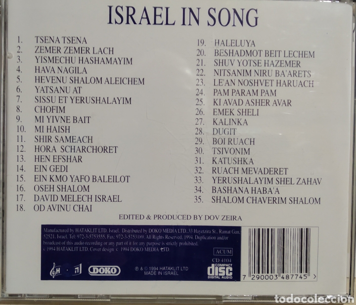 CDs de m&uacute;sica: Israel songs - Foto 2