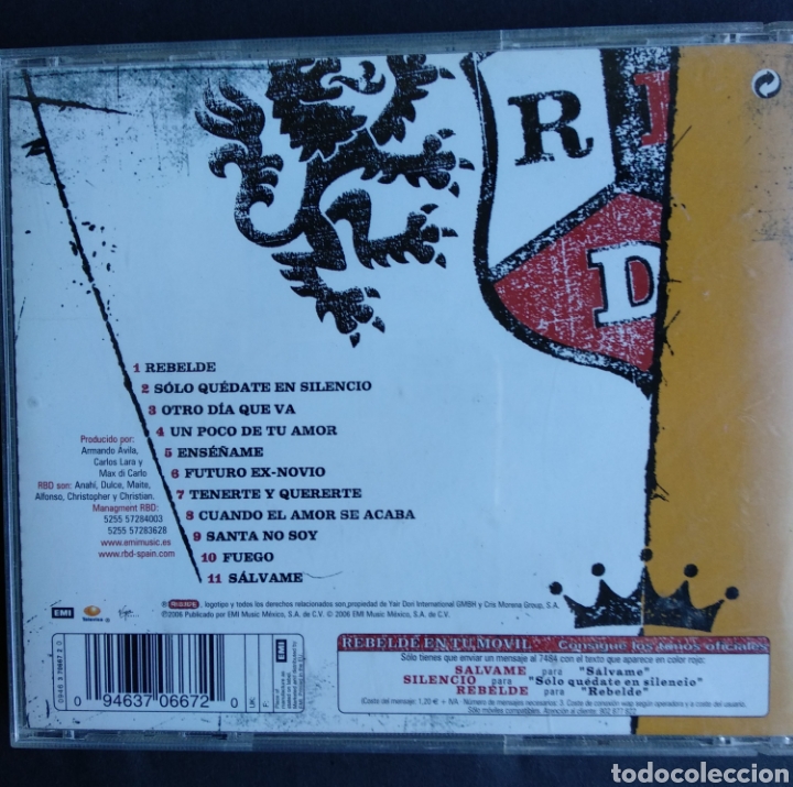 CDs de m&uacute;sica: *REBELDE, EU, EMI, 2006 - Foto 2