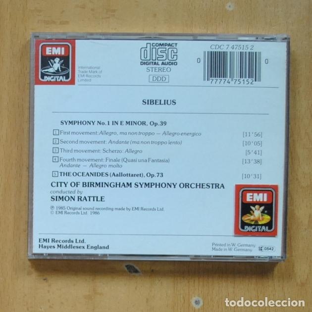 CDs de m&uacute;sica: SIMON RATTLE - SIBELIUS - CD - Foto 2