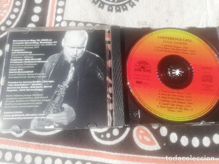 CDs de m&uacute;sica: CD Conference Call &ndash; Final Answer. Soul Note &ndash; 121391-2 2002 - Foto 3