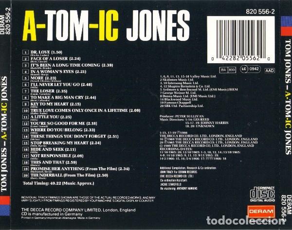 CDs de m&uacute;sica: TOM JONES - A-TOM-IC JONES - Foto 2
