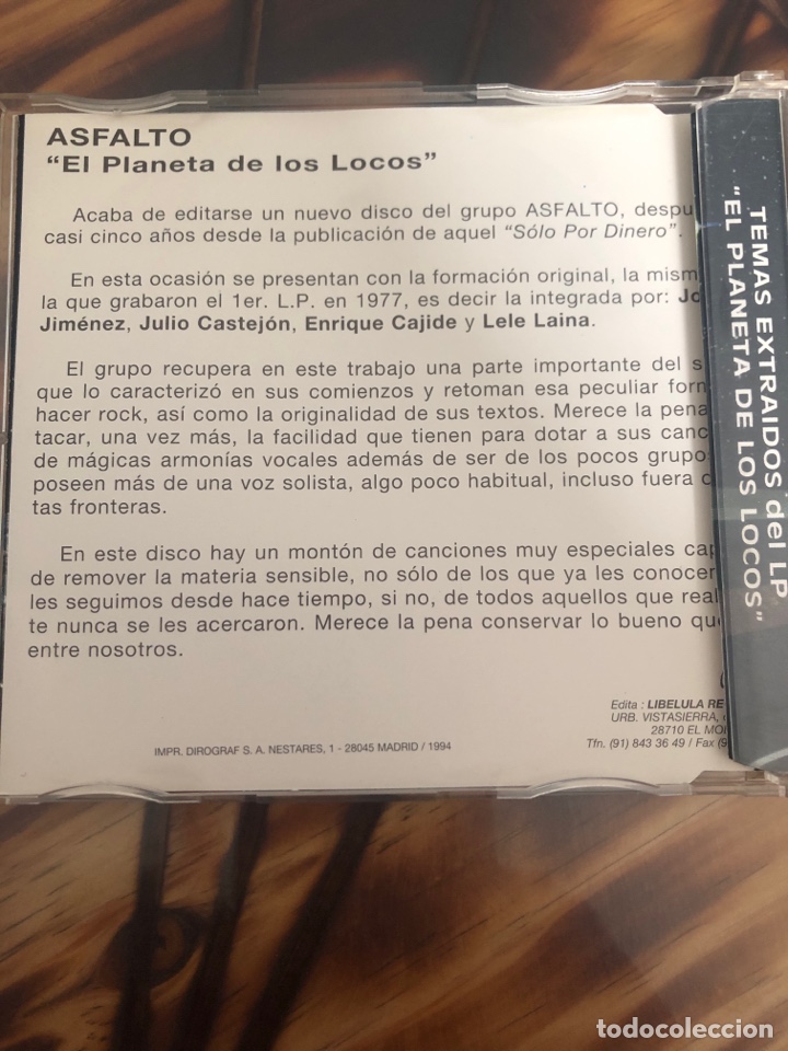 CDs de m&uacute;sica: Asfalto - Foto 2