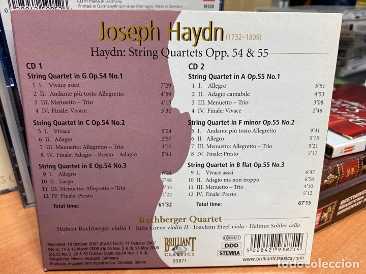 CDs de m&uacute;sica: Haydn - Buchberger Quartet - String Quartets Opp. 54 & 55 (2xCD) - Foto 2