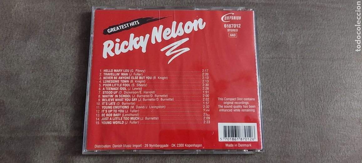 CDs de m&uacute;sica: Cds Ricky Nelson (Greatest Hits) - Foto 2