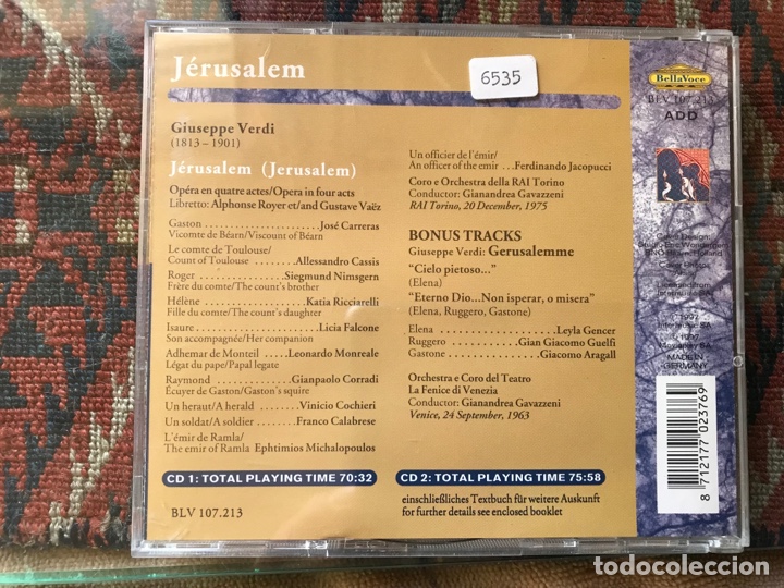 CDs de m&uacute;sica: Jerusalem. Verdi. Torino 1975 - Foto 2
