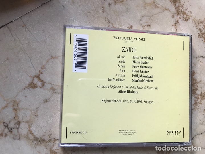 CDs de m&uacute;sica: Mozart. Zaide. Stuttgart 1956. A. Rischner - Foto 2