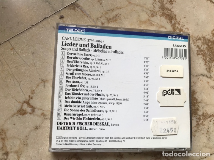 CDs de m&uacute;sica: Carl Loewe. Lieder und Balladen. - Foto 2
