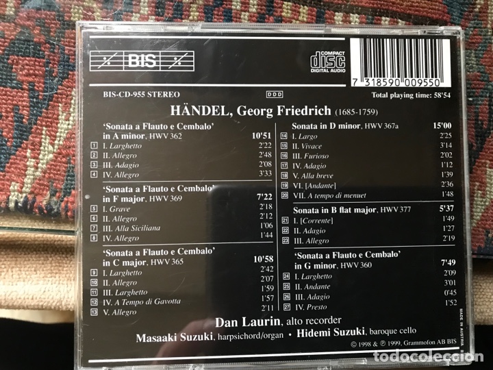 CDs de m&uacute;sica: H&auml;ndel . The recorder sonatas - Foto 2