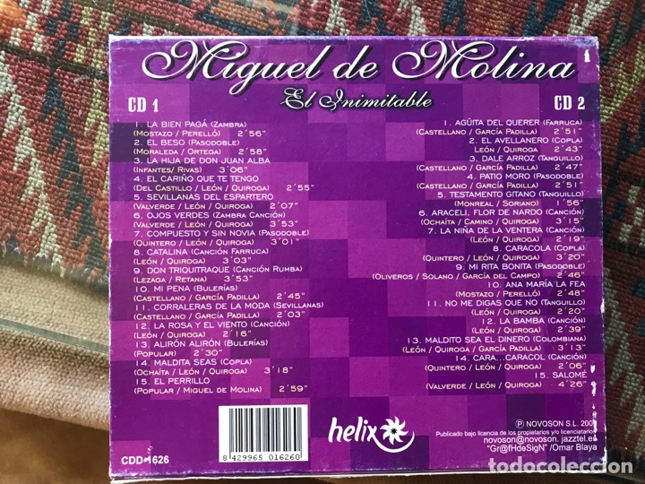 CDs de m&uacute;sica: Miguel,De Molina. El inolvidable - Foto 2