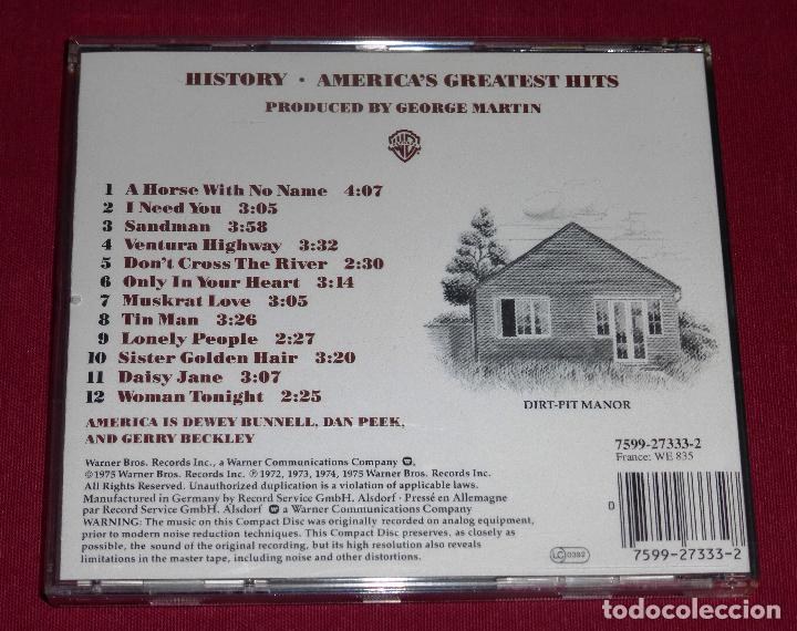 CDs de m&uacute;sica: CD - AMERICA - GREATEST HITS - HISTORY - Foto 2