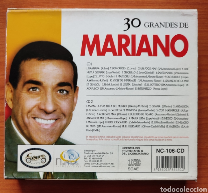 CDs de m&uacute;sica: Mariano 30 Grandes de - Foto 2
