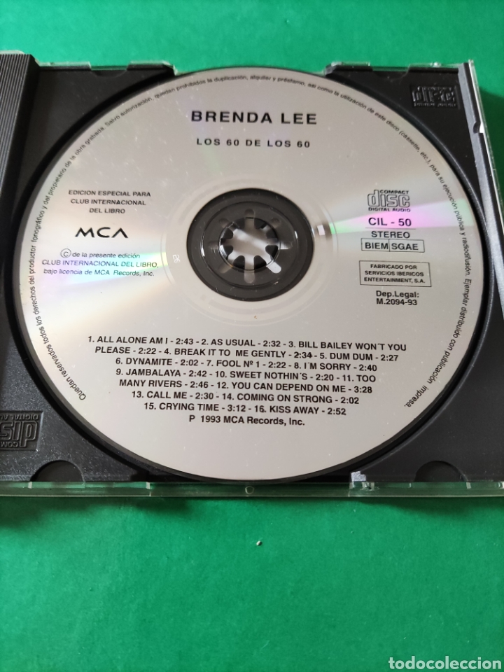 CDs de m&uacute;sica: CD BRENDA LEE. Los 60. Una Gran d&eacute;cada - Foto 2