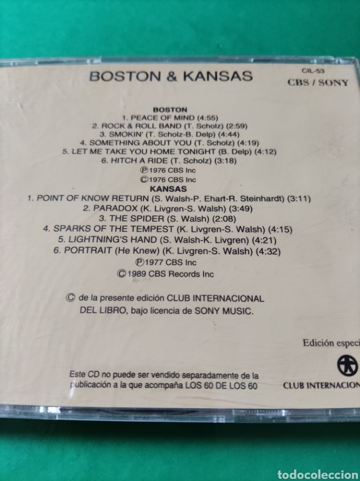 CDs de m&uacute;sica: CD Boston & Kansas. Los 60. Una Gran d&eacute;cada - Foto 3