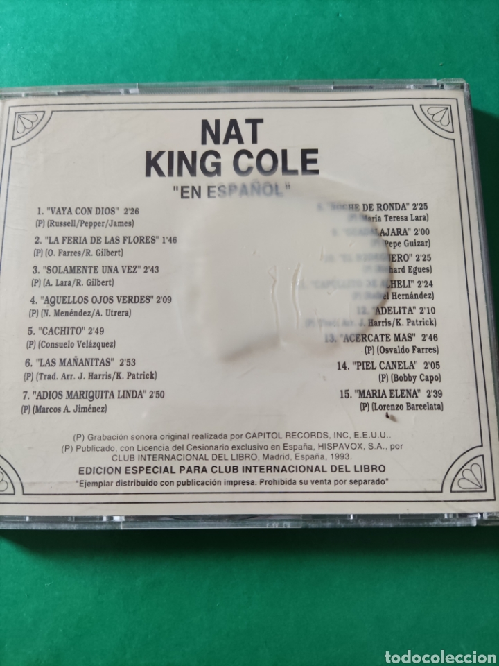 CDs de m&uacute;sica: CD NAT KING COLE. Los 60. Una Gran d&eacute;cada - Foto 3