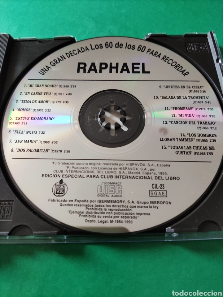 CDs de m&uacute;sica: CD RAPHAEL. Los 60. Una Gran d&eacute;cada - Foto 2
