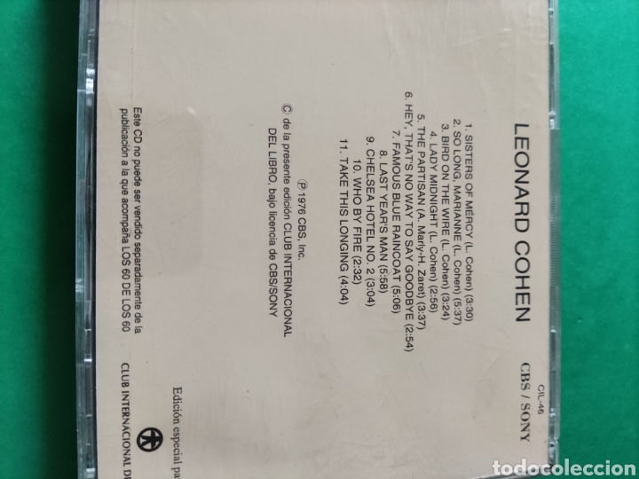 CDs de m&uacute;sica: CD Leonard Cohen. Los 60.Una gran d&eacute;cada para recordar. - Foto 2