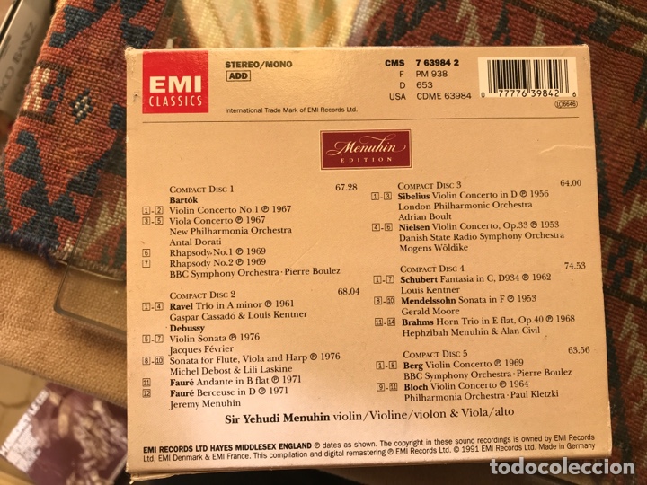 CDs de m&uacute;sica: Menuhin. Edition. Emi classics. 5 CD&rsquo;s - Foto 2