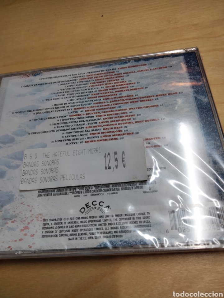 CDs de m&uacute;sica: The h8ful eight bso Nuevo - Foto 2