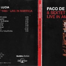 CDs de Música: PACO DE LUCÍA & SEXTET 1993 - LIVE IN AMÉRICA. Lote 323482708