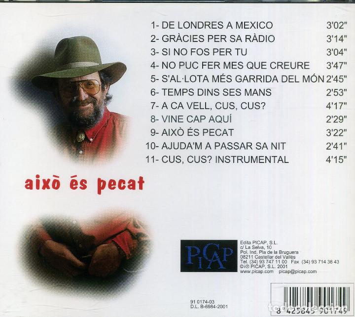 CDs de m&uacute;sica: TOMEU PENYA - AIX&Ograve; &Eacute;S PECAT - Foto 2
