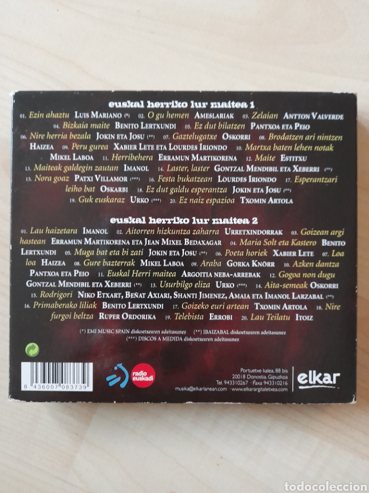 CDs de m&uacute;sica: Euskadi Herriko Lur Maitea. . 2 CDs y libro - Foto 2