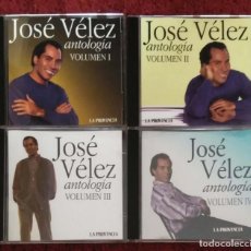 CDs de Música: JOSE VELEZ (ANTOLOGIA - VOL. I - VOL. II - VOL. III - VOL. IV) 4 CDS 1998 LA PROVINCIA. Lote 324400888