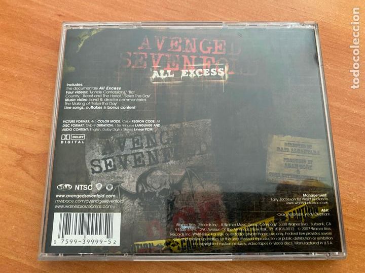 CDs de m&uacute;sica: AVENGED SEVENFOLD (ALL EXCESS) DVD (CDIB21) - Foto 3