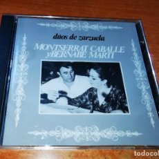 CDs de Música: MONTSERRAT CABALLE Y BERNABE MARTI DUOS DE ZARZUELA CD ALBUM DEL AÑO 1989 NO CODIGO BARRAS 6 TEMAS. Lote 325114508