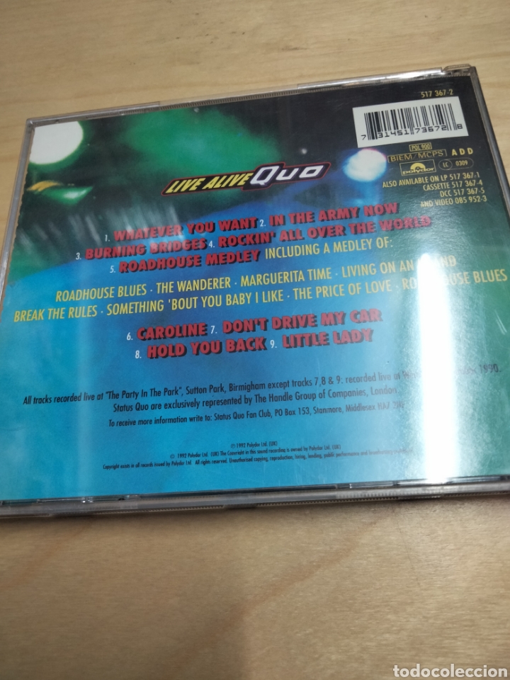 CDs de m&uacute;sica: Live Alive Quo ----28 - Foto 2