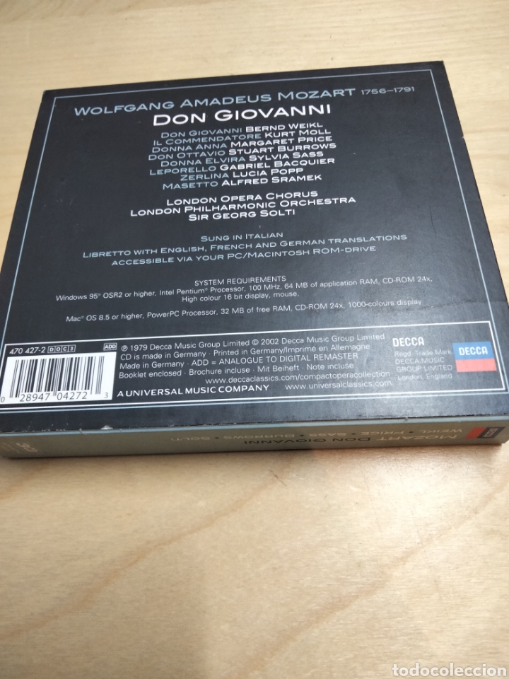 CDs de m&uacute;sica: Mozart Don Giovanni - Foto 2