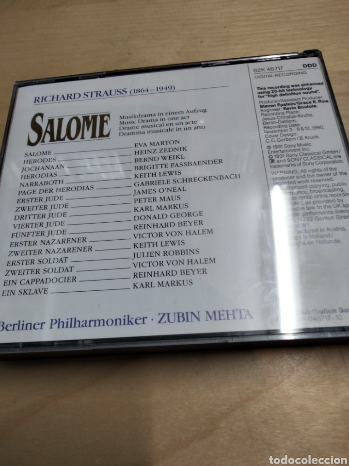 CDs de m&uacute;sica: Richard strauss Salom&eacute; - Foto 2