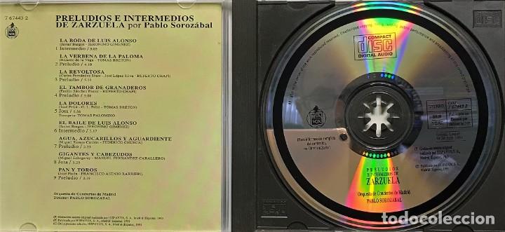 CDs de m&uacute;sica: Preludios E Intermedios De Zarzuela - Pablo Soroz&aacute;bal - CD - Foto 2